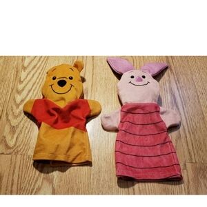 Disney Baby Hand Puppets Winnie the Pooh & Piglet Melissa Doug Lot 2
